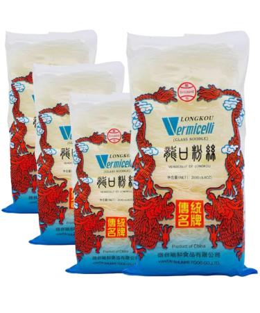 Generisch Lunou Vermicelli Glass Noodle Bags for Soups Salads Pan Dishes Asian Cuisine 100% Natural Product Net Weight 250g (Pack of 4)