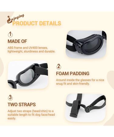 Small Dog Sunglasses | UV Protection Goggles for Dogs Over 5 lbs | Black Pet Glasses - Buy Online on GoSupps.com