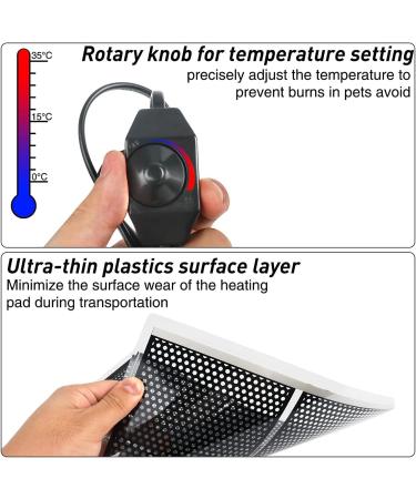 KABASI Reptile Heating Pad with Temperature Adjustment Waterproof Reptile Heat Mat Under Tank Pad for Reptiles Tortoise Snakes Lizard Gecko Hermit Crab Turtle Amphibians (20W 16.5x11 IN) - Buy Online on GoSupps.com