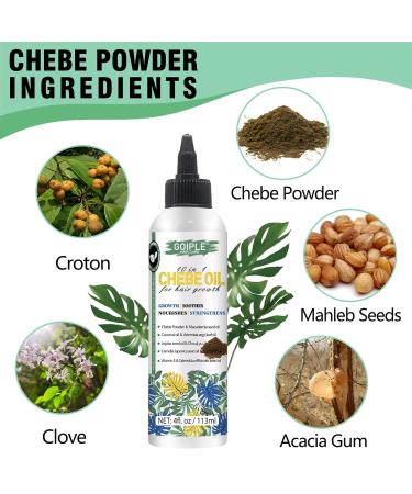 4 FL OZ Natural Chebe Hair Oil | Hair Growth & Scalp Moisturizer for All Hair Types - 1pc - Buy Online on GoSupps.com