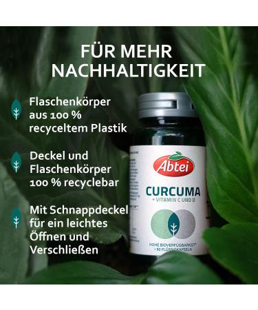 Abbey Nature & Science Curcuma - Premium Liquid Technology with Vitamin C & D - 185x Bioavailability - High-Dose Lab Tested - 90 Capsules - International Shipping - Buy Online on GoSupps.com