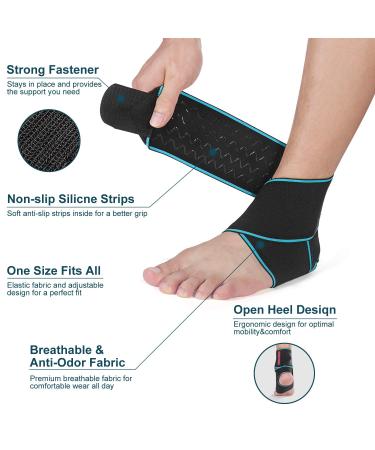 SNEINO Ankle Brace for Men & Women - Adjustable Stabilizer for Basketball, Running, Achilles - Breathable Support for Joint Pain Relief & Injury Recovery (Blue) - 1 Pack - Buy Online on GoSupps.com