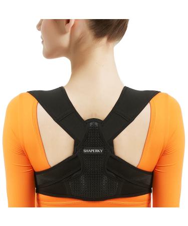Posture Corrector for Women and Men, Adjustable Upper Back Brace, Breathable Back Support straightener, Providing Pain Relief from Lumbar, Neck, Shoulder, and Clavicle, Back. (S/M(29"-38"))