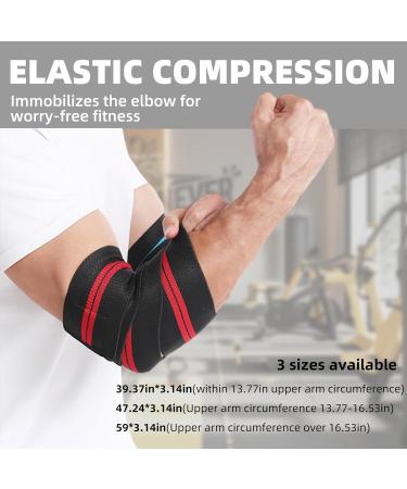 Buy Adjustable Elastic Elbow Wraps for Weightlifting - Compression Support Sleeve - Pain Relief for Gym & Bodybuilding (Red - Buy Online on GoSupps.com