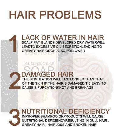 Uposao Solid shampoo bar soap shampoo rice water natural ingredients rice water and natural ingredients rice soap to nourish and dry the hair roots for all hair - Buy Online on GoSupps.com