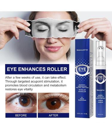 Eye Enhancement Roller with 360-Degree Massage Hyaluronic Acid & Kojic Acid 0.5 FL OZ For Dark Circles & Eye Bags - Buy Online on GoSupps.com