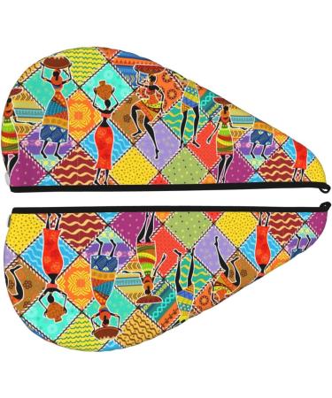 Hair Towel Wrap - Quick-Drying Turban for Effortless Hair Care | Dancing African Women Design - Buy Online on GoSupps.com