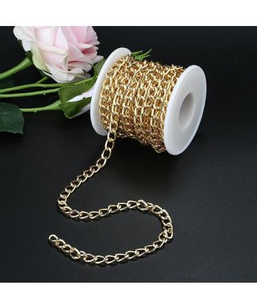 16.4ft Twisted 2mm Aluminum Curb Chain | Golden Plated for Jewelry Making | Pendant Necklace Chain Spool | 1Gold-10x6.5x1.8mm - Buy Online on GoSupps.com