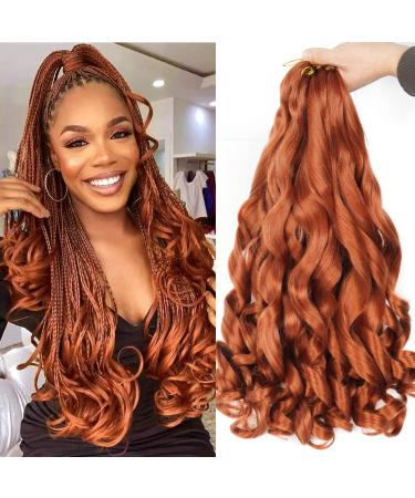 WIPPORYA Ginger French Curly Braiding Hair 24 Inch Soft Ginger Braiding Hair Pre Stretched Loose Wave Bouncy 350 Braiding Hair 100g/pack Yaki Crochet Hair for Black Women Hair Extensions for Braids (350) 24 Inch (Pack o...