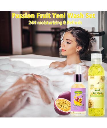 Yoni Wash & Yoni Oil Set - Feminine Vaginal Cleanser for PH Balance | Passion Fruit Scent | 5.07 fl. oz & 1 fl. oz - Buy Online on GoSupps.com