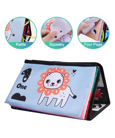 Baby Floor Mirror Flip with Cloth Book and Teethers | Montessori Sensory Toys for Newborns and Infants | High Contrast Black & White Developmental Toy | Perfect Gift for Babies 0-12 Months - Buy Online on GoSupps.com
