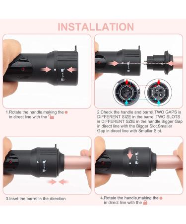 EMOCCI PRO 5 in 1 Curling Wand Set - Ceramic Tourmaline Barrels - Rose Gold - Buy Online on GoSupps.com