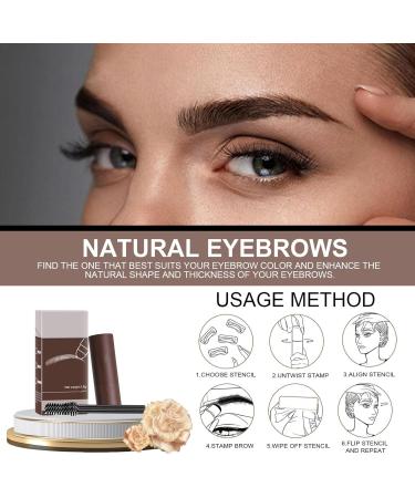 Eyebrow Stamp Stencil Kit Waterproof Brow Stencil Brown Brow Stamp Shaping Kit Long-Lasting Eyebrow Powder and Multiple Eyebrow Cards Sillervan - Buy Online on GoSupps.com