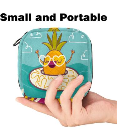 Fun Pineapple Zipper Storage Bag | Large Menstrual Cup Bag for Periods | Multicolored Tampon Holder for Girls - Buy Online on GoSupps.com