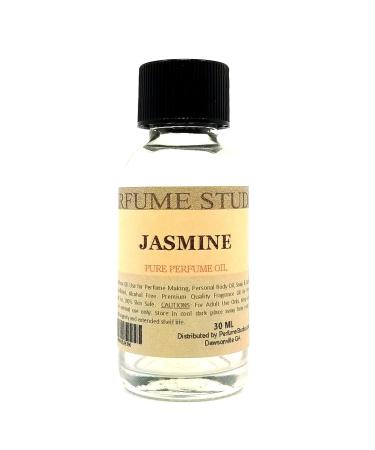Jasmine Perfume Oil for Perfume Making Personal Body Oil Soap Candle Making & Incense Splash-On Clear Glass Bottle. Premium Quality Undiluted & Alcohol Free (1oz Jasmine Fragrance Oil)