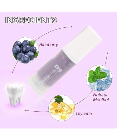 Tooth White Serum Corrector Set - 2 Pieces of Organic Color-Corrected Purple Whitening Toothpaste - Buy Online on GoSupps.com