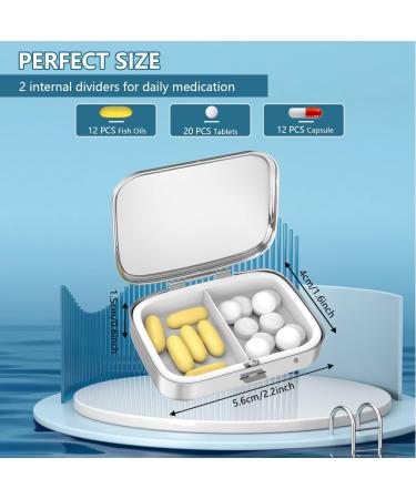 Portable 2-Compartment Pill Box - Decorative Metal Medicine Organizer | Unique Gift - Sun Kiss Moon Design - Buy Online on GoSupps.com