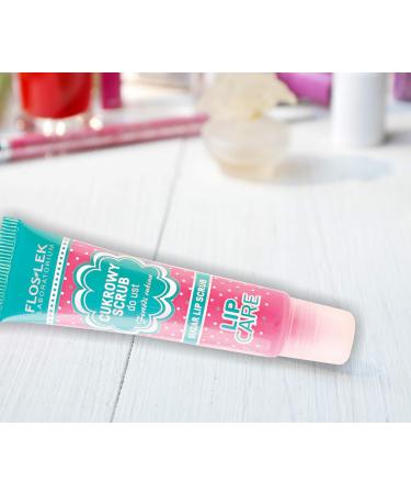 FLOSLEK Lip Scrub Fertodi Rubina - 14g | Natural Sugar Crystals | Beeswax & Shea Butter | Raspberry Flavour - Buy Online on GoSupps.com