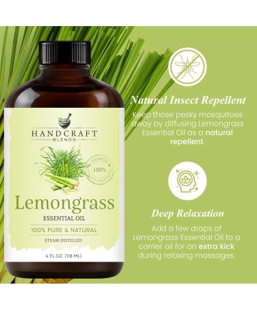 Handcraft Blends Toning Body Set: Sweet Almond Oil (16 Fl Oz) and Lemongrass Essential Oil (4 Fl Oz) 100% Pure & Natural for Invigorating Massage and Skin Firmness - Buy Online on GoSupps.com