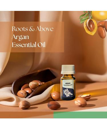 Roots & Above Argan Essential Oil 0.34 fl oz/10 ml Pure Natural Cold Pressed Oils for Face Skin Care Nails Hair Conditioner Shampoo Lotions Soap Making Soothing & Moisturizing DIY use Argan Oil - Buy Online on GoSupps.com
