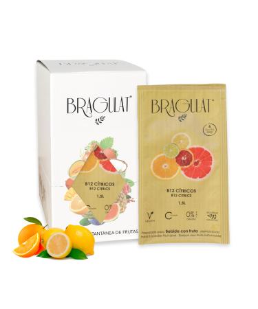 BRAGULAT BRAGULAT | Drink with B12 and Citrus | Instant Powdered Drinks and Refreshments | Sugar-Free and with Vitamin C and B12 | Lemon Orange and Lime Flavored Water | 15