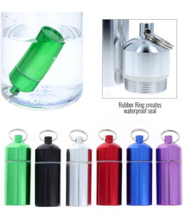 6-Pack ID Pill Holder Key Chain - Assorted Colors Plastic Coated O Ring Cap | International Shipping Available - Buy Online on GoSupps.com