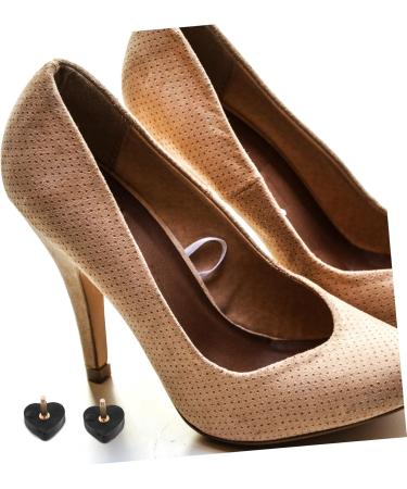CALLARON Heart Shaped High Heel Pads - 2 Pairs of Heel Repair Tips & Caps for High Heels | Durable PVC Black Shoe Accessories - Buy Online on GoSupps.com