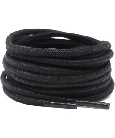 DELELE 2 Pair Round Waxed Shoelaces 1/8 Thick 31.50 Inch Dress Shoe Boot Laces - Black (80CM) - Buy Online on GoSupps.com