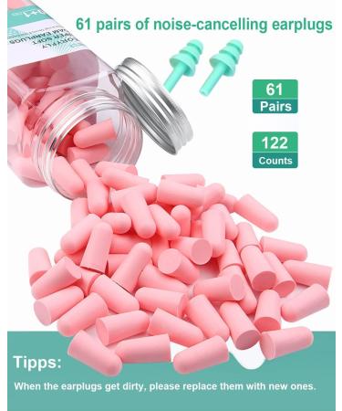 VeoryFly Soft Foam Ear Plugs for Sleep - 122 Pcs - 38 dB SNR - Noise Cancelling & Reusable - Pink - Buy Online on GoSupps.com