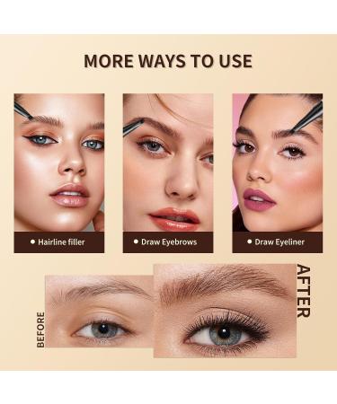 Eyebrow Pencil Waterproof Smudge-proof 3D Natural Makeup Eyebrow Pencil for Men Women Black - Buy Online on GoSupps.com