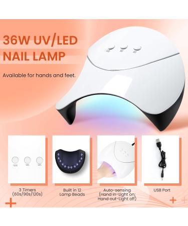 Phoenixy Poly Nail Gel Kit - 8 Colors 15ml Poly Extension Gel Set with UV/LED Lamp, Glossy Matte Top Coat, Builder Gel - 29 Piece Gift Kit for Women - Buy Online on GoSupps.com