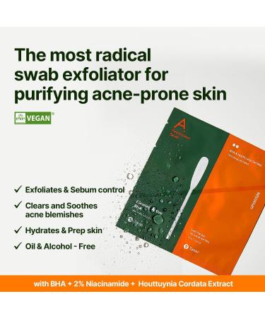 MEDITHERAPY A Clearing Toner Swab - Vegan Soft Exfoliator for Acne-Prone Skin Pore Tightening Korean Skincare - Buy Online on GoSupps.com