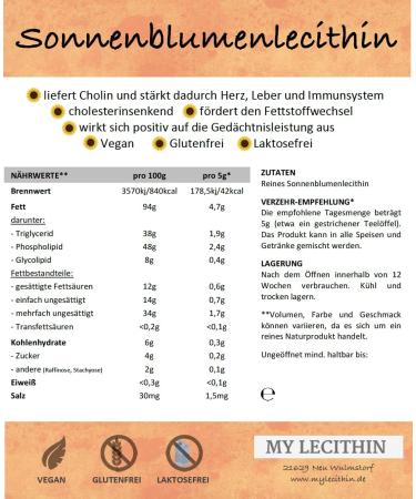 Sunflower Lecithin 1000g | Pure Vegan Lecithin | High Bioavailability | Quality from Germany | International Shipping - Buy Online on GoSupps.com