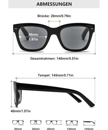 Buy Lanomi 2.5x Sun Reading Glasses for Men & Women - Gray Tinted Protection Lightweight & Stylish Frame - Buy Online on GoSupps.com