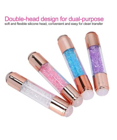 Premium Nail Stamping Plates Set - 4 Double Silicone Stamper Heads & Nail Art Tools for DIY Home Salon - Buy Online on GoSupps.com