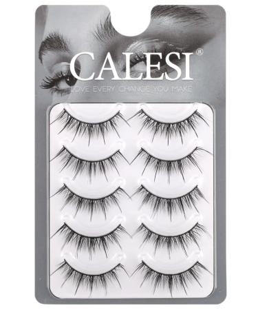 Manga-Shadow Natural Look Mink Lashes 5-Pack - Calesi False Lashes Wispy & Clear Fake Eyelashes - Buy Online on GoSupps.com