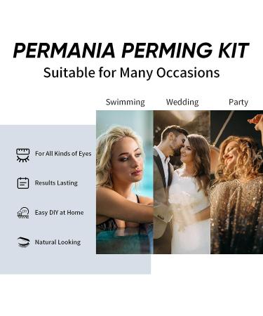 PERMANIA Lash Perm Kit | Lash Lift Sachet with Eyelash Lifting Glue | Long-lasting Curl for 8 Weeks | Brow Lamination | Smudge-proof Formula - Buy Online on GoSupps.com