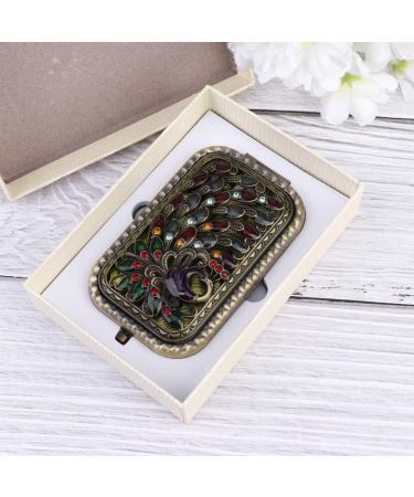 Leorx Antique Peacock Compact Mirror - Double Sided Metal Makeup Mirror for Women - Buy Online on GoSupps.com