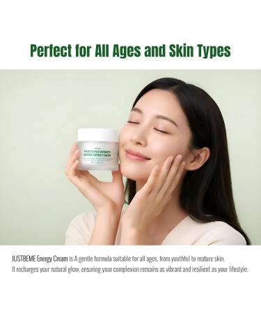 JUSTBEME Houttuynia Cordata Revital Energy Cream/Hydrating Face Moisturizer for Dry Sensitive Skin Korean Skincare for Men and Women (50ml / 1.09 fl oz) - Buy Online on GoSupps.com