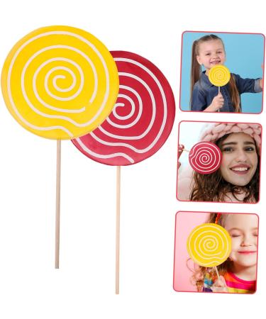Alipis 10 Pcs Decorative Fake Lollipop Swirl Large Ornaments Lollipop Prop Cosplay Lollipop Adornment Photo Prop Lollipop Party Supplies Toy for Kids Wedding Photo Wooden Child Top Hat - Buy Online on GoSupps.com