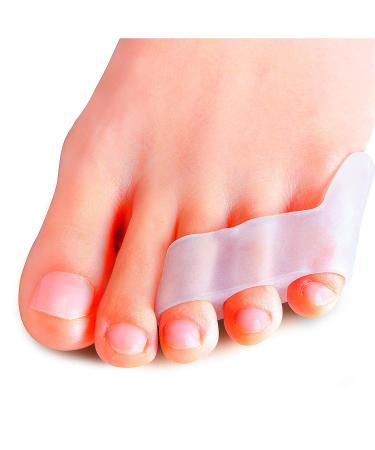 Povihome 10 Pack Pinky Toe Separator and Protectors Triple Gel Toe Separators for Overlapping Toe Curled Pinky Toes Separate and Protect Clear (Pack of 10)