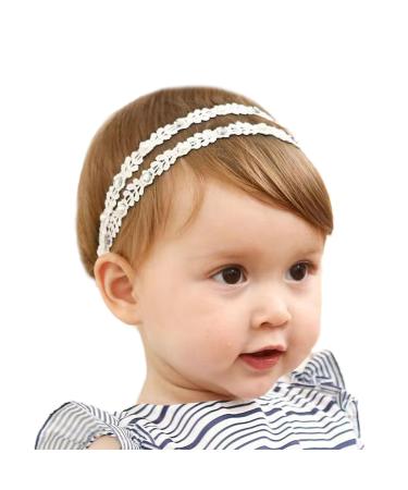 LENTQIUTT 1 Pcs Baby Double Lace Elastic Headband Elastic Hairband Soft Bow Headband Girls Hair Accessories