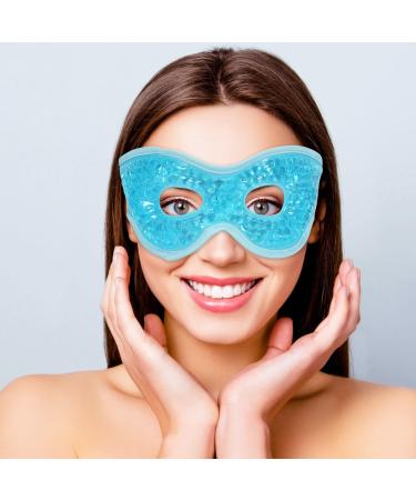 MIVORA Cooling Gel Mask for Puffy Eyes Reusable Hot Cold Therapy for Migraine Headache Dark Circles Dry/Swollen Eyes Sinus Pain Light Blue (A-blue) - Buy Online on GoSupps.com