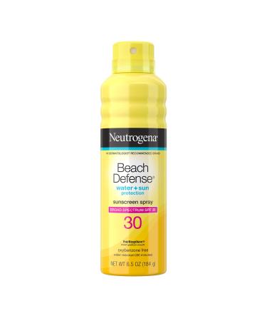 Neutrogena Beach Defense Water-Resistant Sunscreen Body Spray with Broad Spectrum SPF 30  PABA-Free  Oxybenzone-Free  Fast-Drying  Superior Sun Protection  6.5 oz