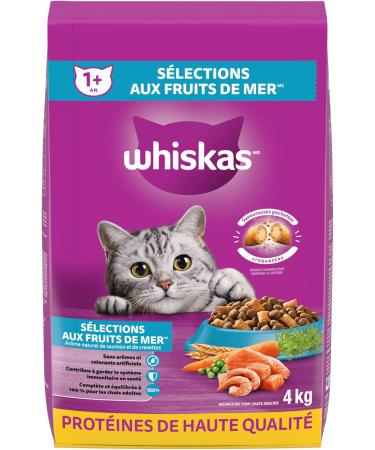 Whiskas Seafood Selections Adult Dry Cat Food With Real Salmon 4kg bag - Buy Online on GoSupps.com