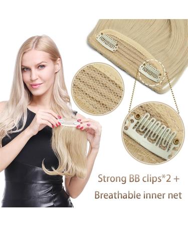Bangs Hair Bangs Clip In Middle Part Bangs Hairpieces Synthetic Clip In Hair Extension Top Hair Piece For Women Fake Hair Hair Extensions(Bleach blonde) 9inch Bleach blonde - Buy Online on GoSupps.com