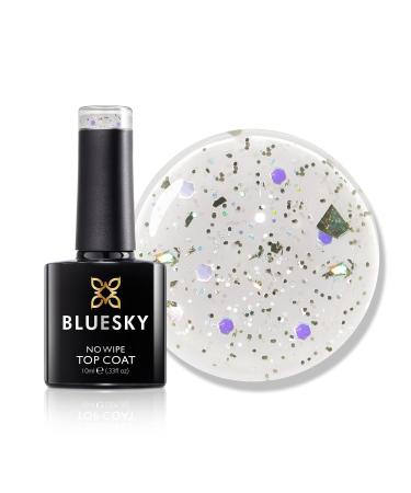 Bluesky Gel Nail Polish Glitter No Wipe Top Coat Confetti Cannon GTC08 10 ml (Requires Curing Under UV LED Lamp)