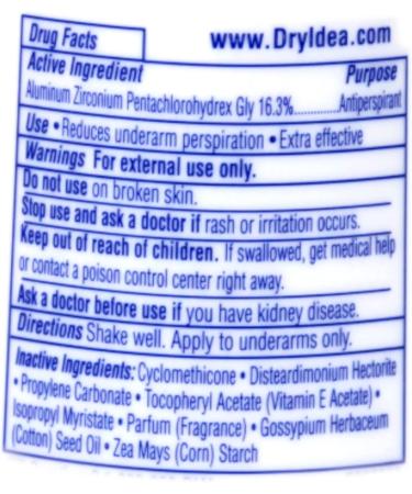 Dry Idea Unscented Antiperspirant Deodorant Roll On 3.25 oz - 2 Pack - Buy Online on GoSupps.com