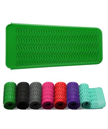 ZAXOP Resistant Silicone Mat Pouch for Flat Iron Curling Iron Hot Hair Tools.(Green)