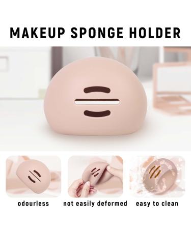Silicone Makeup Sponge Holder - Sanitary & Portable Pressable Drying Stand | Washable Beauty Blender Storage for Work & Travel - Brown - Buy Online on GoSupps.com